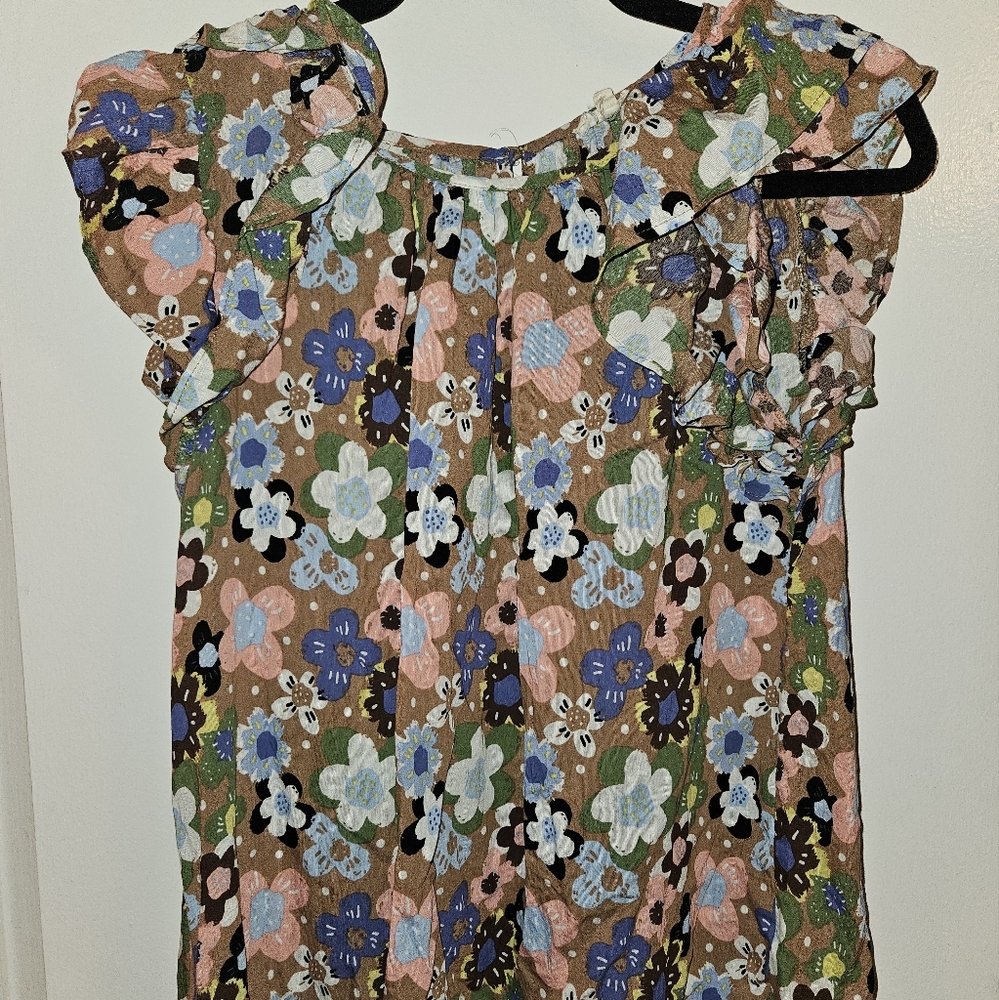 Floral Ruffle Sleeve Blouse